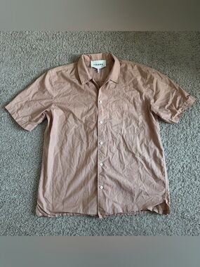 Frame Denim Powder Brick Short Sleeve Button Up Shirt